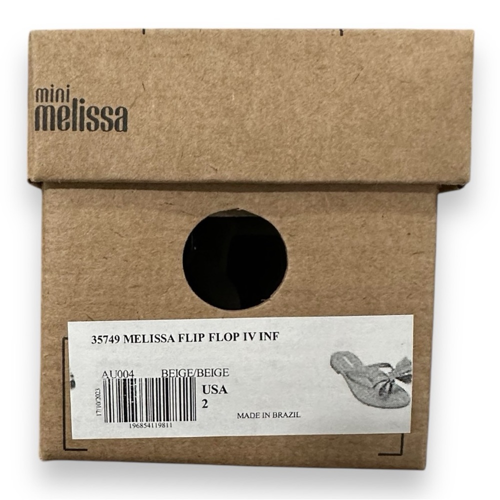 Mini Melissa girl flip flop color Beige Size 1 toddler new with box - Picture 3 of 10